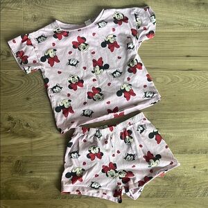 Disney Pink Pajama Set with Minnie Mouse Design